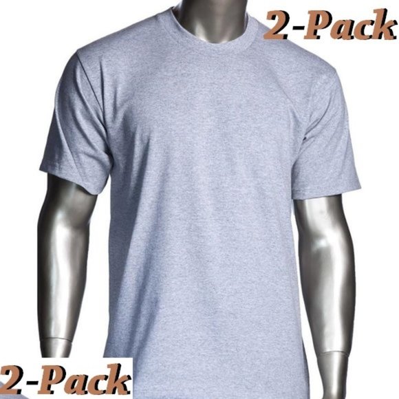 2 PACK PRO CLUB HEAVY WEIGHT CREW SHIRTS 2XL TALL - Picture 1 of 3